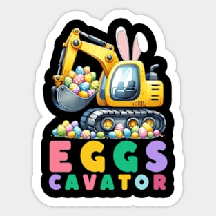 Eggs Cavator Funny Easter Eggs Excavator Sticker